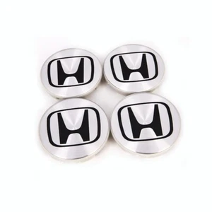 4Pc Honda Aluminum Silver Black Wheel Cap Hub Center 69mm 2.75 Fit Accord Civic - Picture 1 of 3