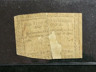 1761 North Carolina Colonial 2 Shilling 6 Pence NC-118 - Image 1 of 2
