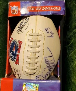 2002 Super Bowl XXXVI Football St Louis Rams 3x New England Patriots Signed Ball - Bild 1 von 8