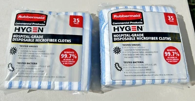 35 УПАКОВОК РЕЗИНОВОЙ ГОРНИЧНОЙ HYGEN 12 «X 12» БОЛЬНИЦА УТИЛИЗИРОВАТЬ ТКАНИ ИЗ МИКРОФИБРЫ (лот из 2) - Изображение 1 из 4