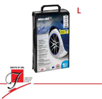 CALZE DA NEVE AUTO TAGLIA L IN TESSUTO OMOLOGATE UNI EN16662-1 UNIVERSALI - Imagen 1 de 4