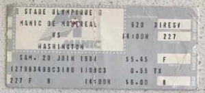 1981 Jun 20 Stade Olympique Montreal Manic vs Washington Sec 227 Row F Seat 8 - Bild 1 von 1