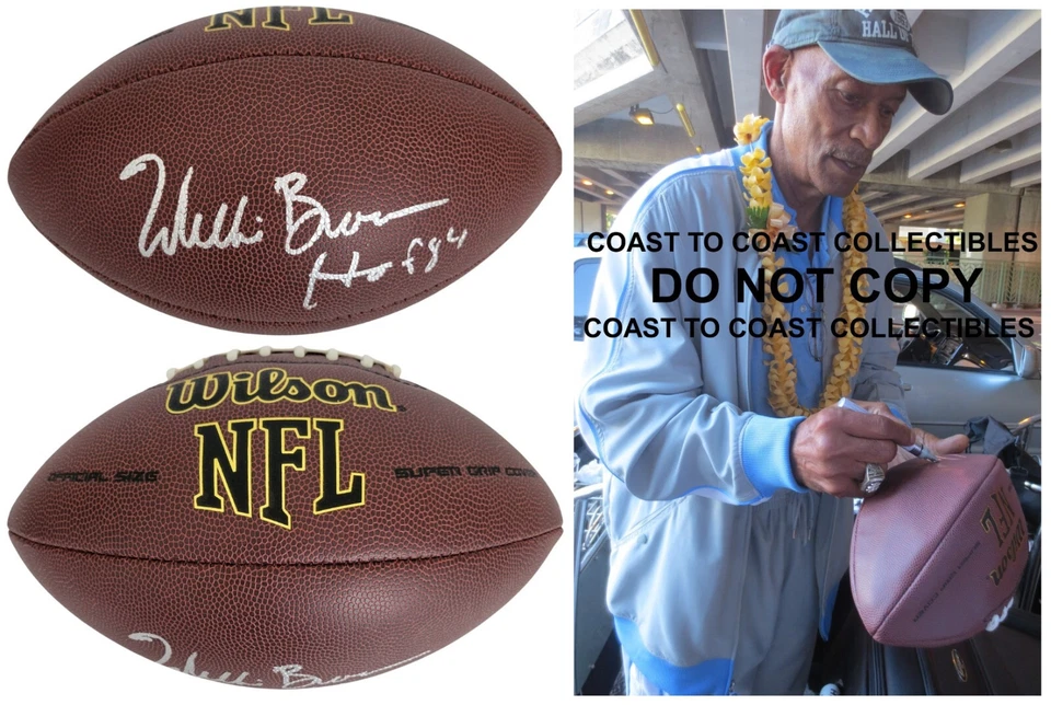 Willie Brown Signed Football Proof Beckett Oakland Raiders Grambling Autographed - Image 1 of 4