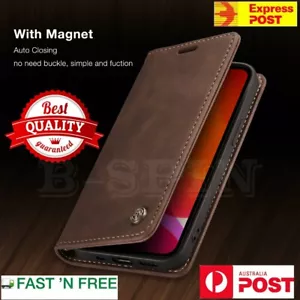 Flip Leather Wallet Case Shockproof For Apple iPhone XR 11 12 13 14 15 16 ProMax - Foto 1 di 40