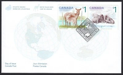 DEER, WALRUS = Official FDC = Canada 2005 #1689a - Image 1 of 2