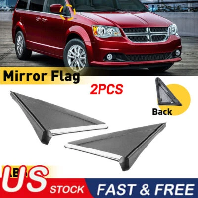 2x Mirror Flag Applique For 2008-20 Dodge Grand Caravan Chrysler Town & Country - Image 1 of 4