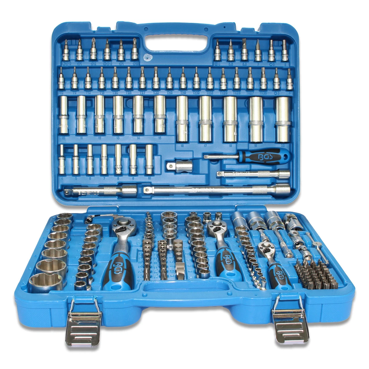 Knarrenkasten 3/4" Nuss-Set 22-teilig, Nüsse 7/8" Bis 2", Mit Knarre, Verlängerungen & Gleitgriff