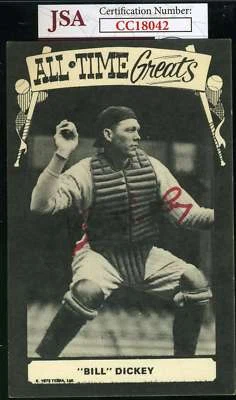 Bill Dickey Jsa Coa Autograph Tcma Postcard Hand Signed Authentic - Image 1 of 2