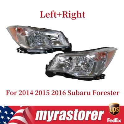 Halogen Headlights For 2014 2015 2016 Subaru Forester Left+Right Side Headlamps Foto 1 de 4