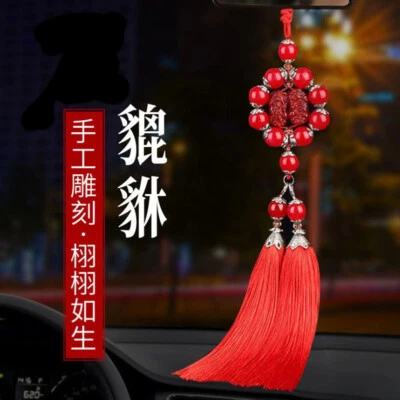 Adornos interiores coche colgante espejo retrovisor accesorios rojo Foto 1 de 2