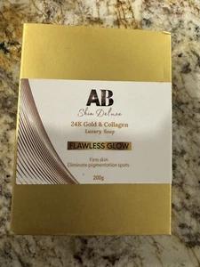 24K Gold Collagen Face Body Soap Anti Wrinkle Flawless Glow 200g AB Skin 2 Pack - Picture 1 of 3