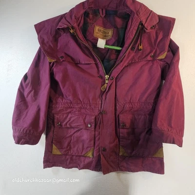 Chaqueta Outback Trading Company Mujer Borgoña Piel Aceitera Algodón Encerado Western Foto 1 de 4