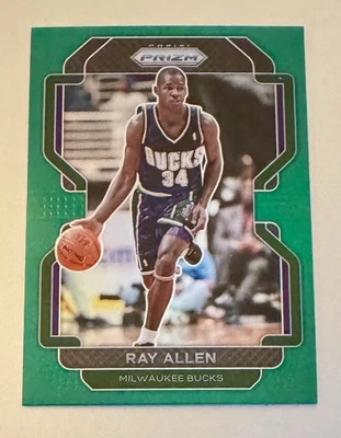 Баскетбольная карточка 2021–22 Panini Prizm — вставка Green Prizm No251 Рэй Аллен. 🔥 - Изображение 1 из 2
