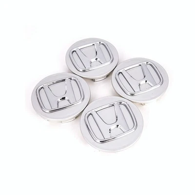 Set of 4 Fit For Honda Silver Wheel Rim Center Caps Chrome Logo 69MM / 2.75inch Foto 1 de 4