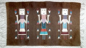 Navajo Yei ZAPOTEC Indian Weaving *Mexico* Original Tag* 38x24 Inch Wool Rug* - Picture 1 of 10