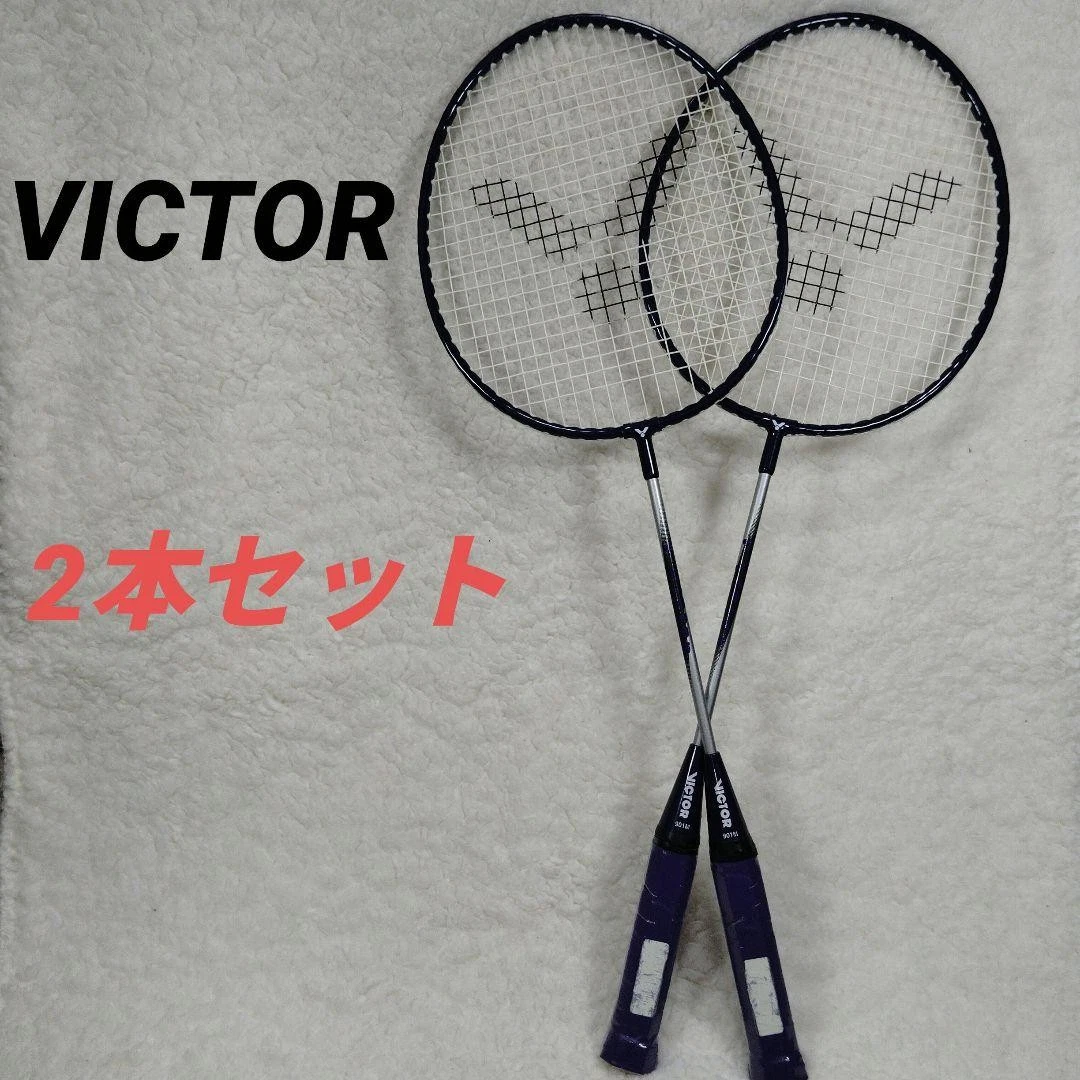Victor - VICTOR　ビクター　バドミントンラケット　2本セット　パープル Victor Badminton Racket Set 2 Purple Used | eBay