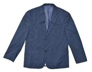 Perry Ellis Men's Slim Fit Navy Blue Two-Button Blazer Jacket 44 Short Polyester - Picture 1 of 8