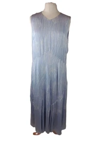 Whistles Dress Ines Asymmetric Blue Striped Pattern Sleeveless UK 16 NEW - Picture 1 of 12
