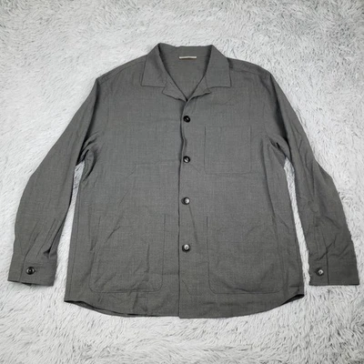 Canali Shirt Jacket Men's US 44 Nuvola Shacket Wool Linen Silk Blend Military - Image 1 of 4