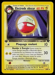 Pokemon Card - Dark Electrode obscur Team Rocket French 34/82 1st Edition - Picture 1 of 2