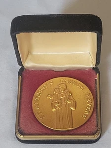 Iglesia de San Antonio reverencia MA misa 75 aniversario Moneda Medallón 2" Hecho en Italia - Imagen 1 de 5