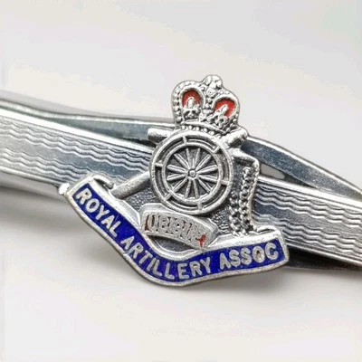 Enamel Royal Artillery Assoc British Military Symbol Tie Bar Clip - Enamelled  - Image 1 of 4