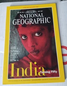 National Geographic May 1997 India, Alaska, Iceland, Pythons, La Salle - No Map - Picture 1 of 1