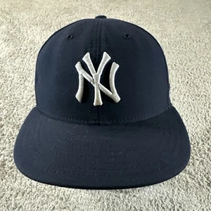 Vtg New York Yankees Hat Cap Adult Blue 7 New Era 59Fifty Fitted 90s Made In USA - Picture 1 of 12