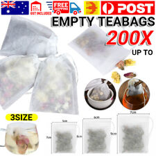 100 200 Empty Tea Bags - Herbal Infuser Loose Leaves Teabags Filter Paper String