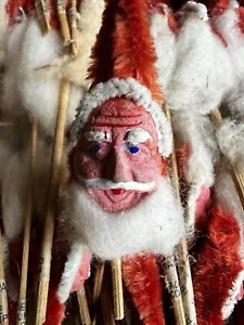 Vintage 1950s 1 12 Doz 144 Occupied Japan Clay Face Santa Heads On A Pick Stick - Picture 1 of 6