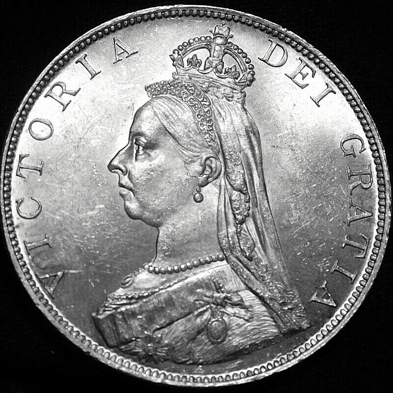 Великобритания 1887 двойной флорин римский 1. Превосходное состояние товара 61-759 - Изображение 1 из 4