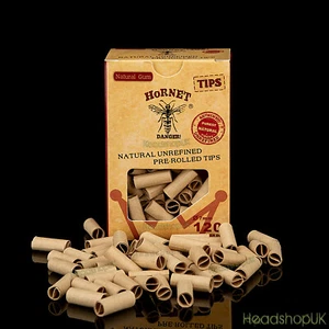 120 x Hornet Natural Unrefined Pre-Rolled Roach Rolling Paper Tips 7mm diameter - Picture 1 of 2