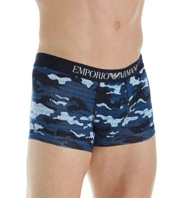 EMPORIO ARMANI LOGO BANDA TRUNK Boxer Shorts Mezcla Algodón Nuevo Foto 1 de 4