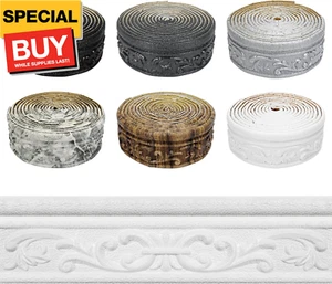 Wallpaper Border 180" x 3.1" Peel Stick Foam Molding Trim Self Adhesive, Crown M - Picture 1 of 8