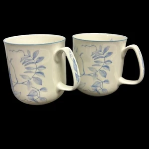 Set Of 2 Rose Of England Fine Bone China Watercolor Design Coffee Mugs Tea Cups - Picture 1 of 16
