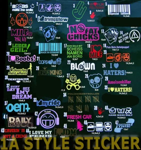7 Aufkleber im Set Stickerbomb Autoaufkleber Tuning Auto Folie Motorrad Most NEW - Bild 1 von 11