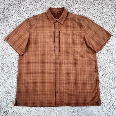 511 TACTICAL SERIES Orange Plaid Short-Sleeve Snap-Front Fishing Shirt Mens L - Image 1 of 4