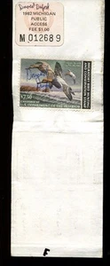 MICHIGAN 1985 Resident Hunting License/ RW52 + State Stamps -559 - Picture 1 of 2