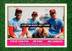 Jim Kaat Steve Carlton Jim Lonborg Phillies Custom Made Baseball Art Card - Picture 1 of 2