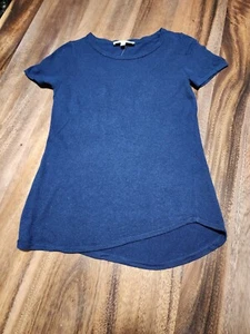 Ann Taylor Loft Women's Blue Short Sleeve Wool Blend Knit Shirt Small NWT - Picture 1 of 4