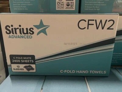 WHS 2400 x White C-Fold Paper Hand Towels 2PLY PREMIUM C Fold HTW For Dispenser