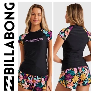 BNWT BILLABONG PLAYA DEL SOL WAHINE SHORT SLEEVE RASHGUARD TOP (MEDIUM/10) - Picture 1 of 5
