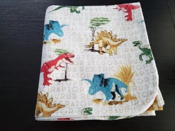 Receiving blanket, new, handmade, Dinosaurs - Image 1 of 1