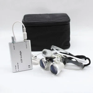 Dental Lupenbrille Lupe Zahnarzt LED Scheinwerfer Kopf Licht 3.5 X 420 mm NEU - Bild 1 von 8