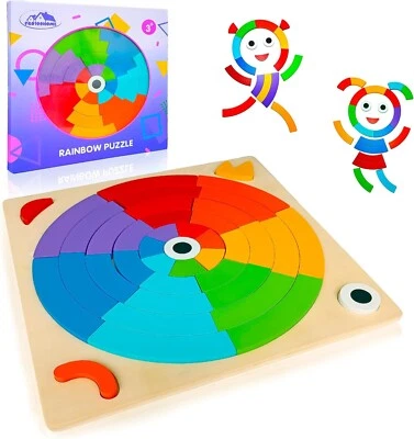 Kit de juego de solucionador de problemas de rompecabezas de madera Montessori para bloques de patrones de niños pequeños 3+ Foto 1 de 4