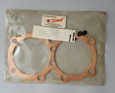 NUEVO DE LOTE TRIUMPH 750CC TWIN 71-3681 COBRE MOTOR CULATA JUNTA BONNEVILLE Foto 1 de 4