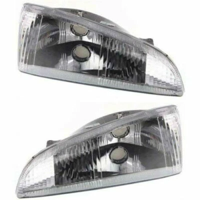 Set of 2 LH & RH Side Halogen Head Lamp Lens and Housing Fits Chrysler Intrepid - Image 1 of 4