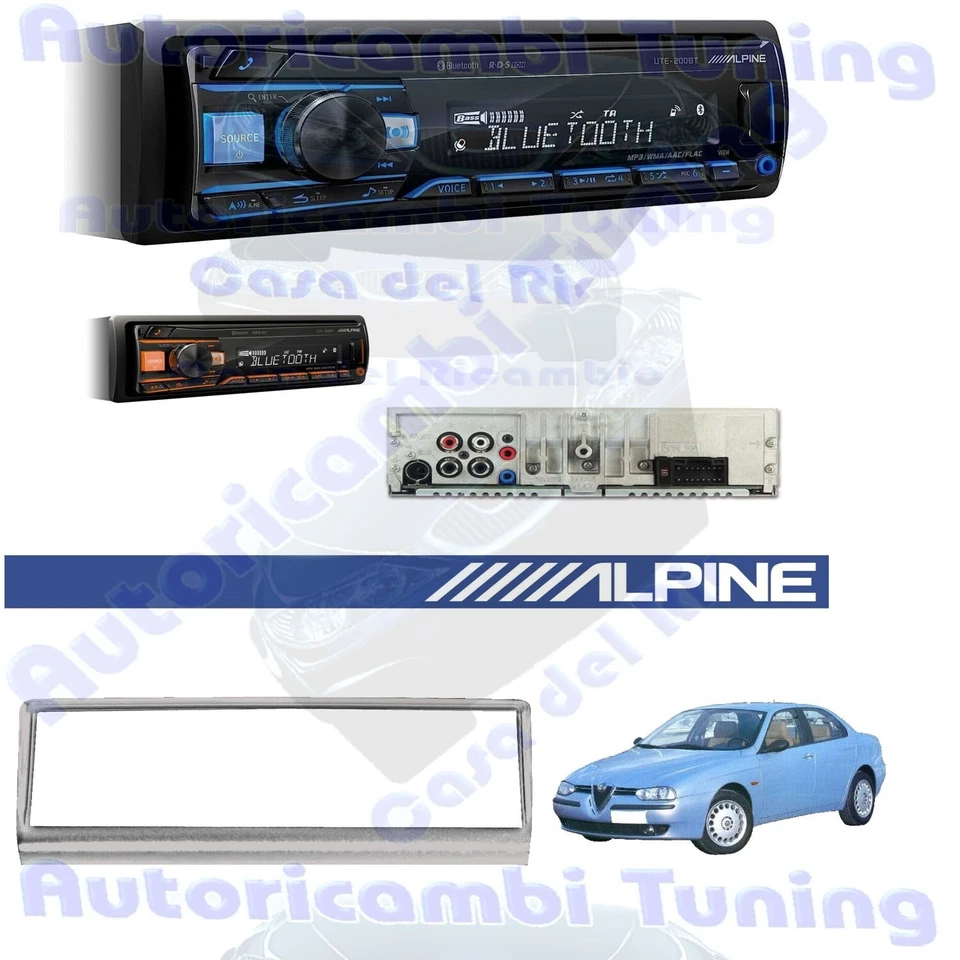 Kit Radio Autoradio ALPINE UTE-200BT + Masquerade 1DIN GRIS Alfa 156 - Photo 1/4