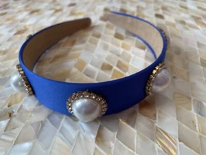 Blue & pearl Jewel headband Alice band Gem Crown Zara Star Flowers Wedding - Picture 1 of 6
