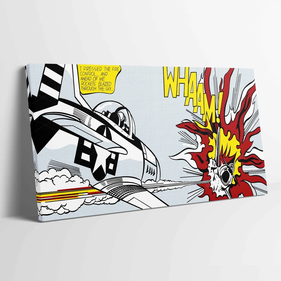 Roy Whaam! Pop Art Stretched Canvas Print Wall Decoration Art - Image 1 of 4